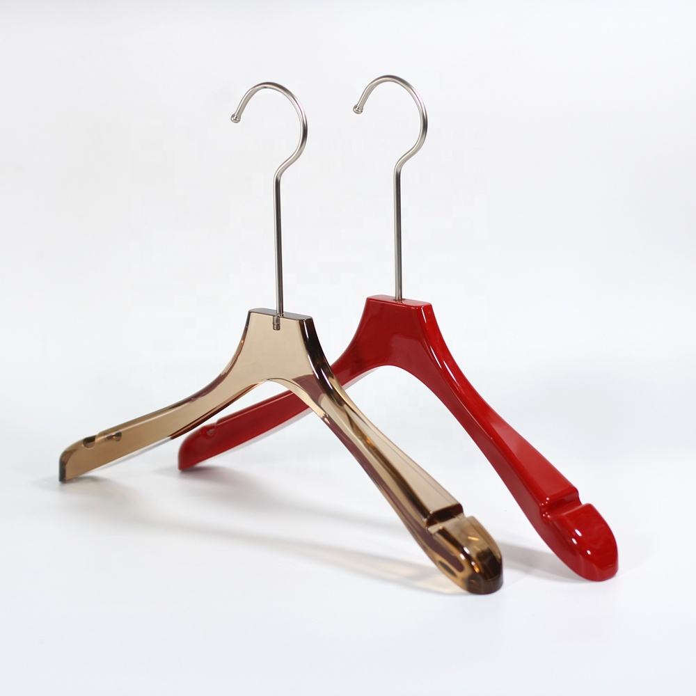 White acrylic cloth hanger with anti slip strip