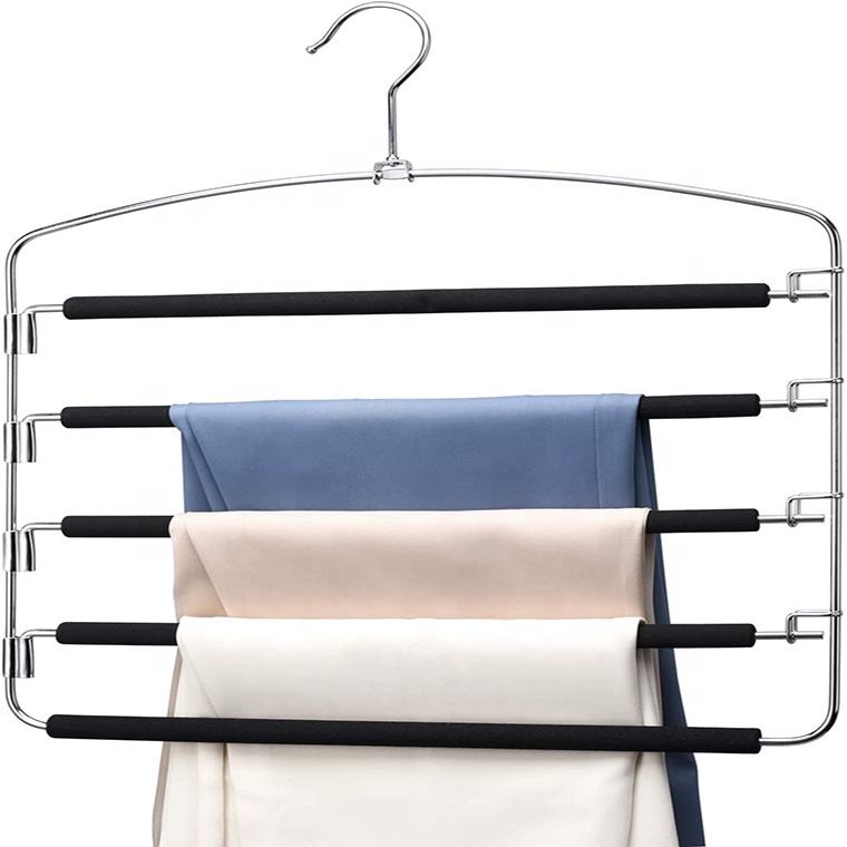 Multi Layers Metal Clothes Trouser Hangers with Foam Padded