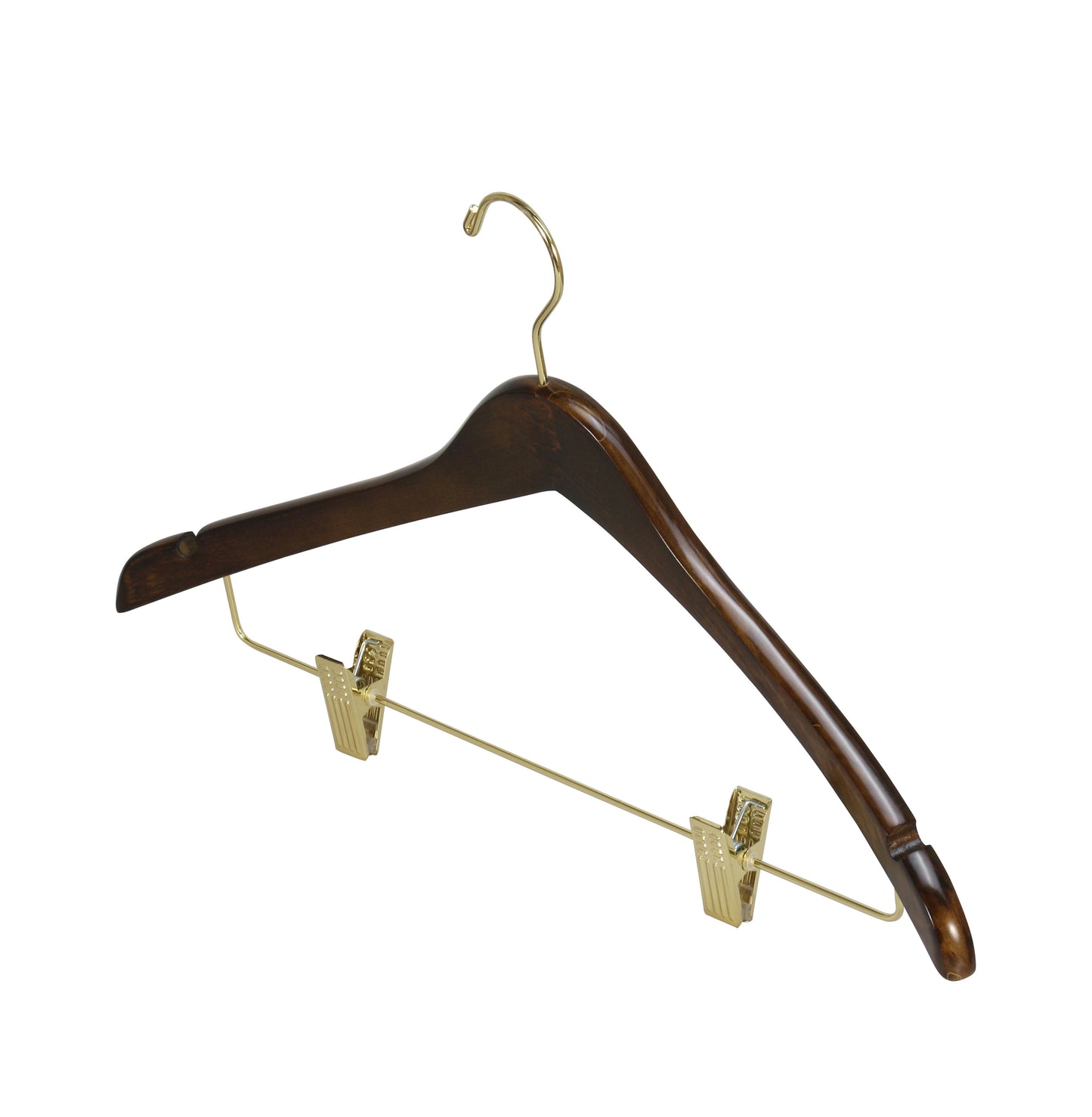Wooden hangers wooden pants hangers with gold clips