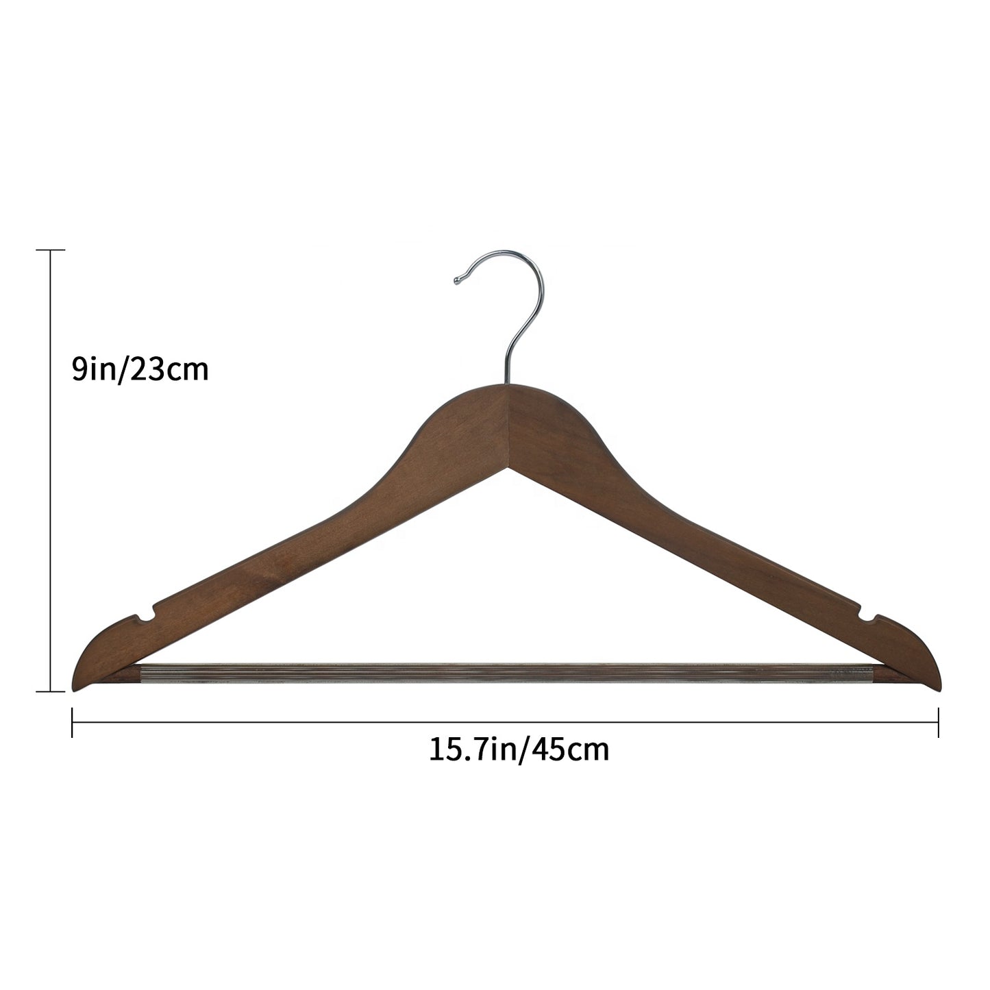 High-quality brown custom wooden hangers