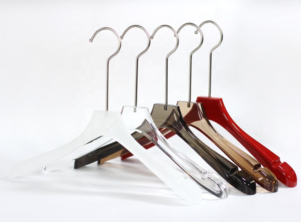 White acrylic cloth hanger with anti slip strip
