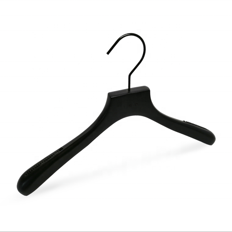 Luxury Black Wooden Jacket Hanger With Wide Shoulder