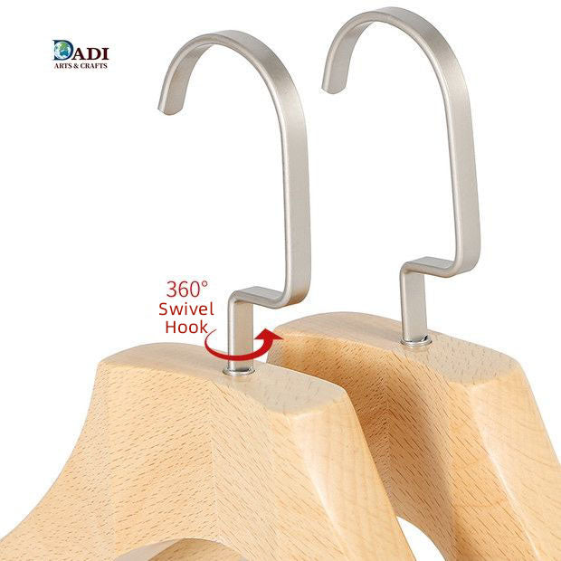 Solid Wooden Suit Hanger With Non-slip Trouser Bar Natural Color