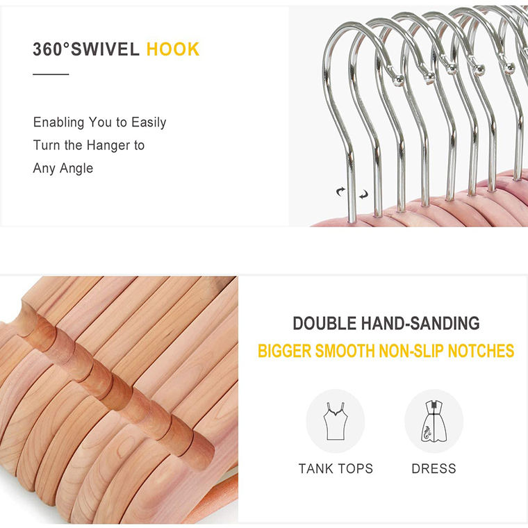 Cedar No Painting Hangers for Clothes