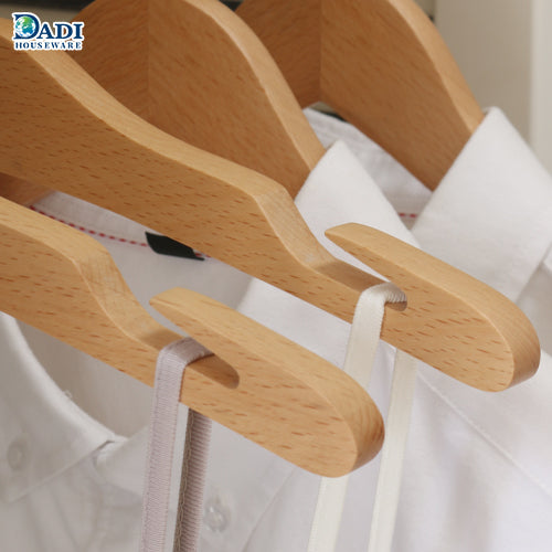 Beechwood bra hanger with anti-slip notches