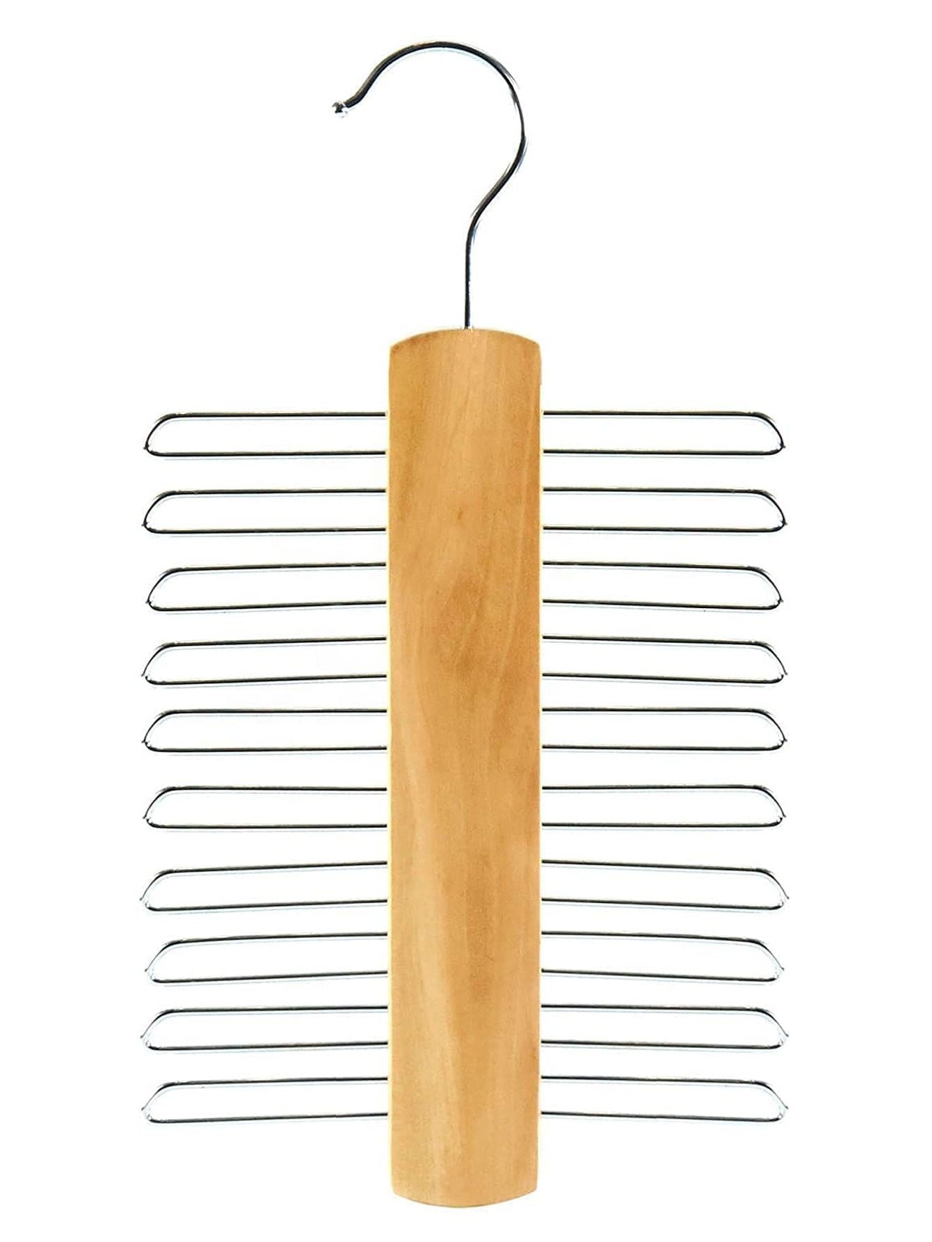 Premium Non-Slip Wooden Tie Rack with 20 Hooks