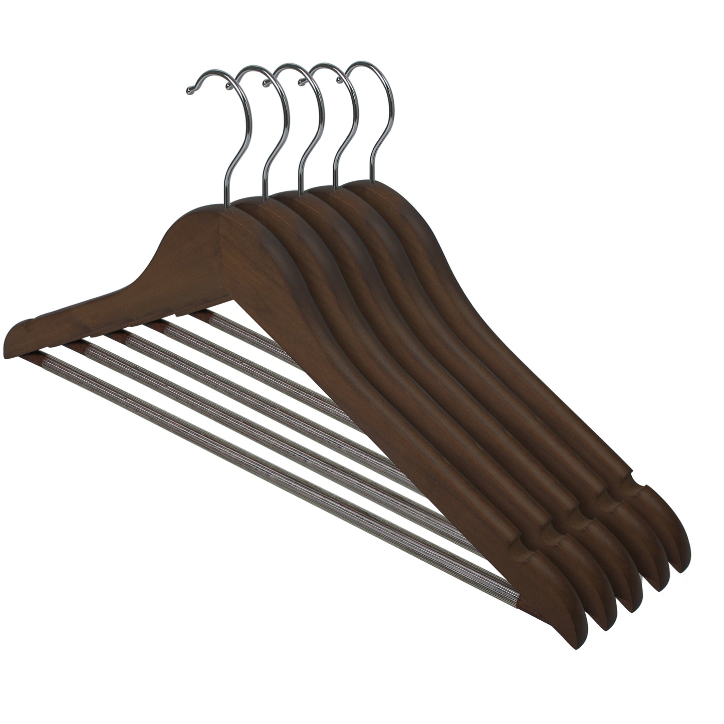 High-quality brown custom wooden hangers