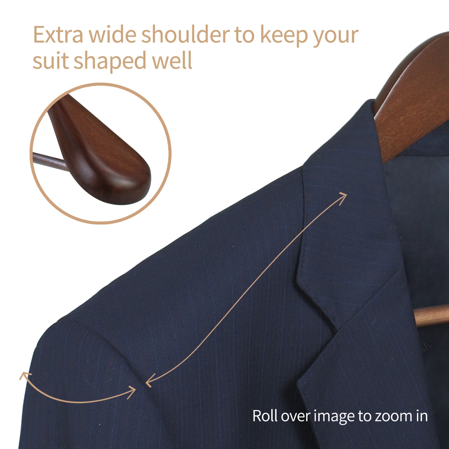 布のための注文の高級ブランドの木製のスーツのハンガーの木