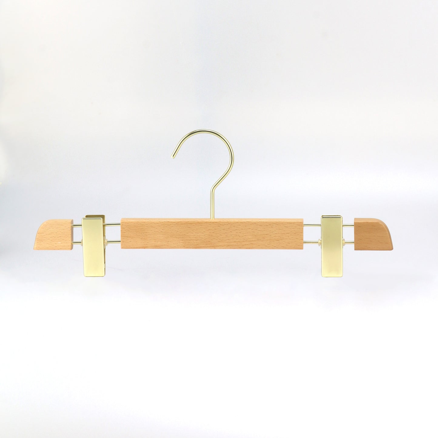 Beech Wood Bottom Hanger With Gold Color Clip