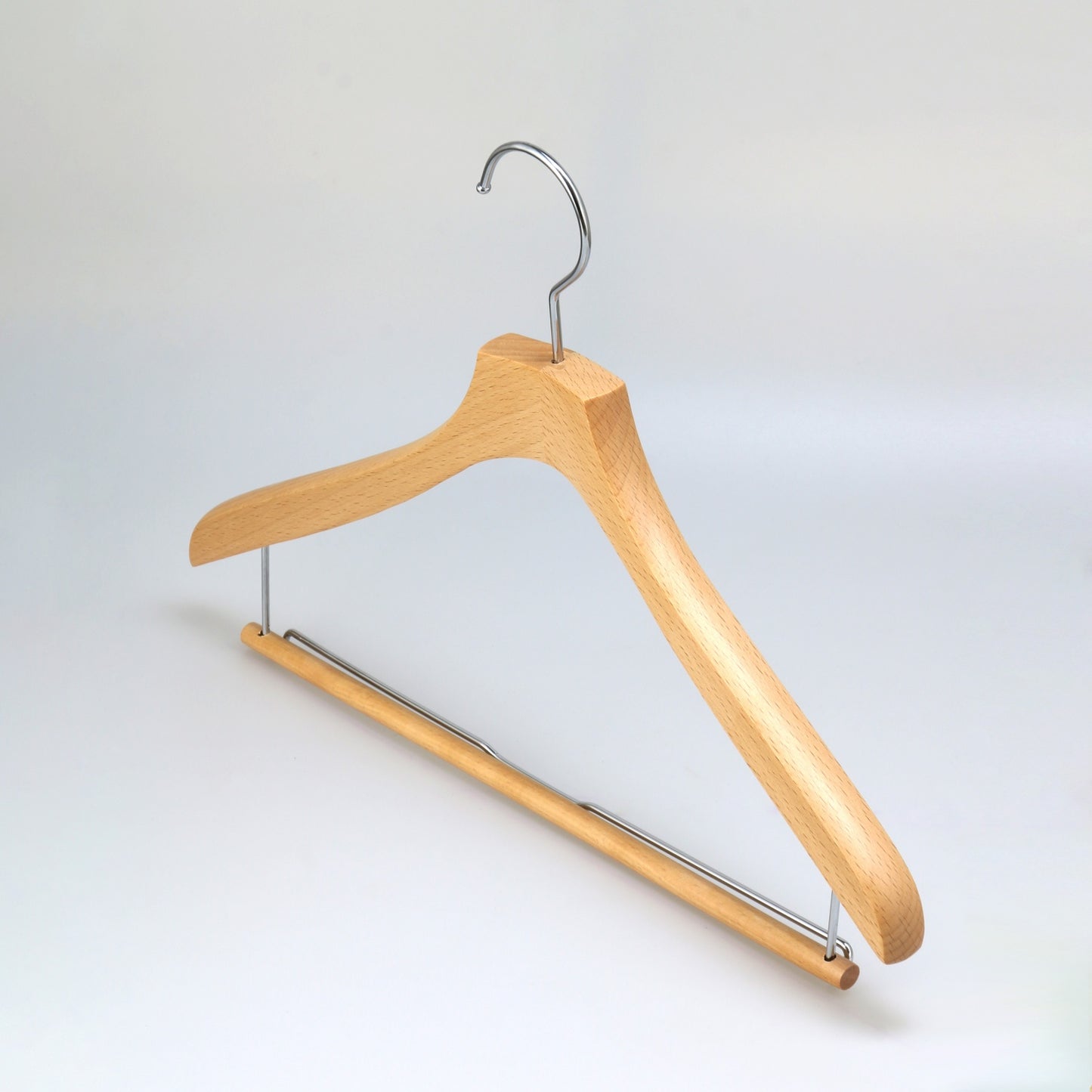 Natural Beech Wood Hanger With Round Pole