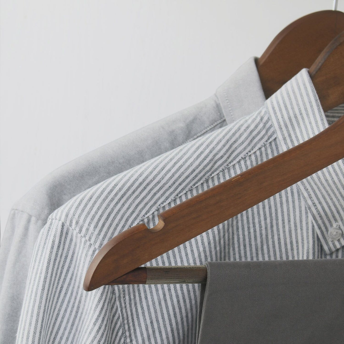 High-quality brown custom wooden hangers