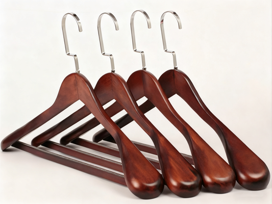 Luxury Ultra Wide Shoulder Wooden Hanger With Swivel Hook