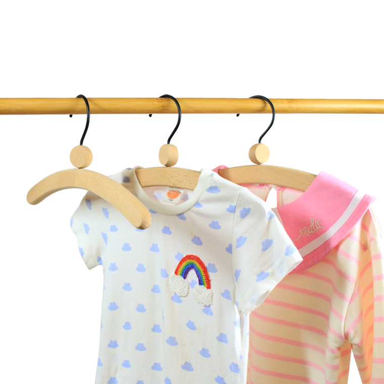 Luxury Wooden children clothes Hanger With Round Ball