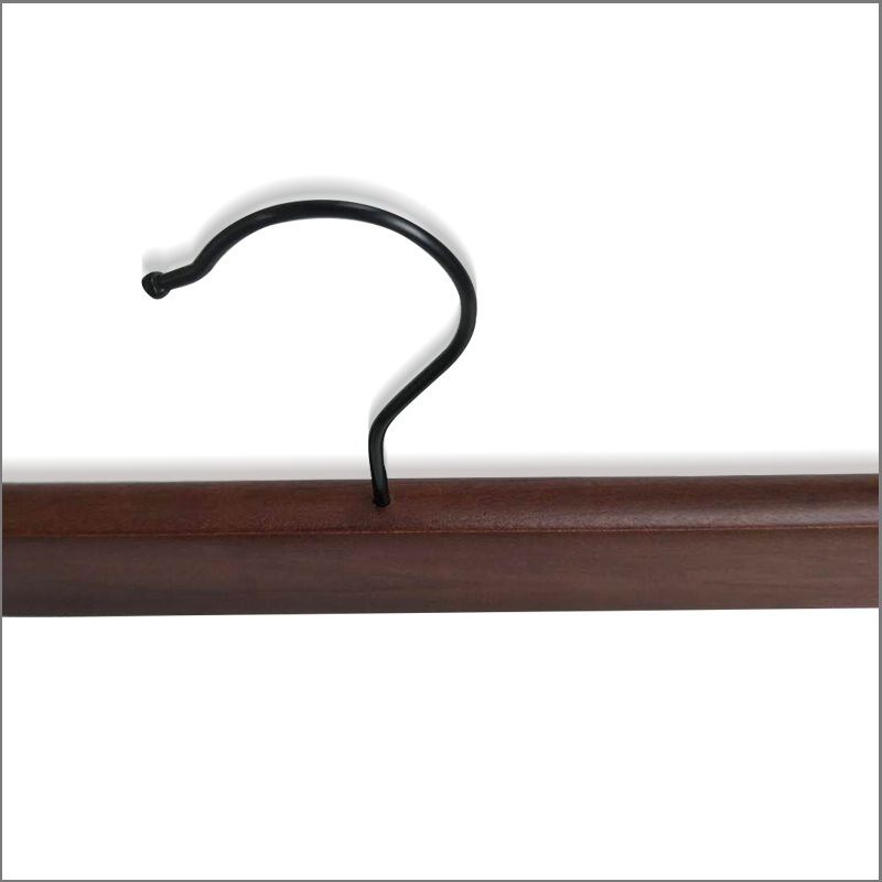 Walnut Finish Wooden Skirt Hanger With Clips