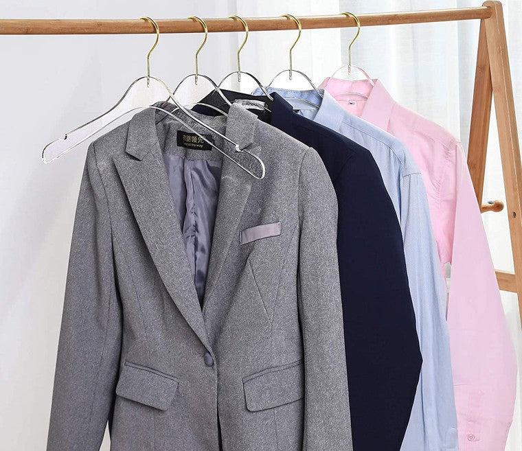 Luxury Clear Acrylic Coat Hanger With Wide Shoulder