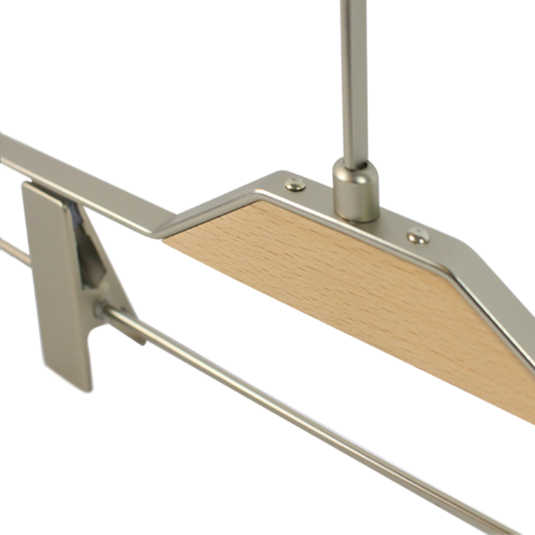 クリップ付きラグジュアリーメタルウッドパンツハンガー