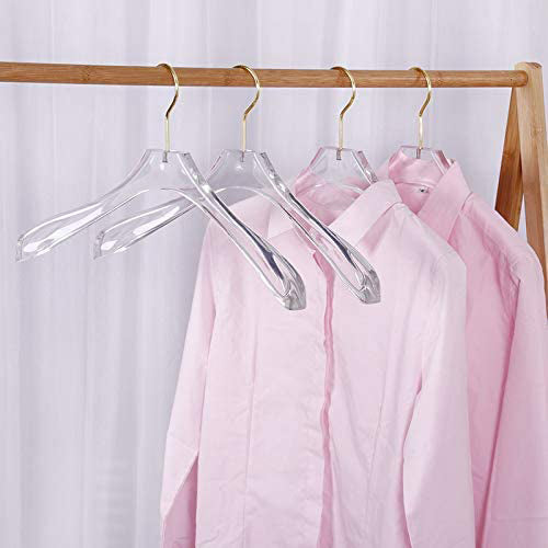 Luxury Clear Acrylic Coat Hanger With Wide Shoulder