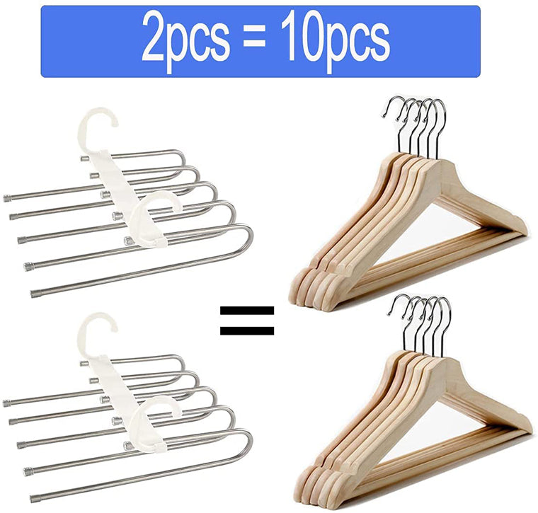 多機能 省スペースパンツハンガー 滑り止め衣類オーガナイザー