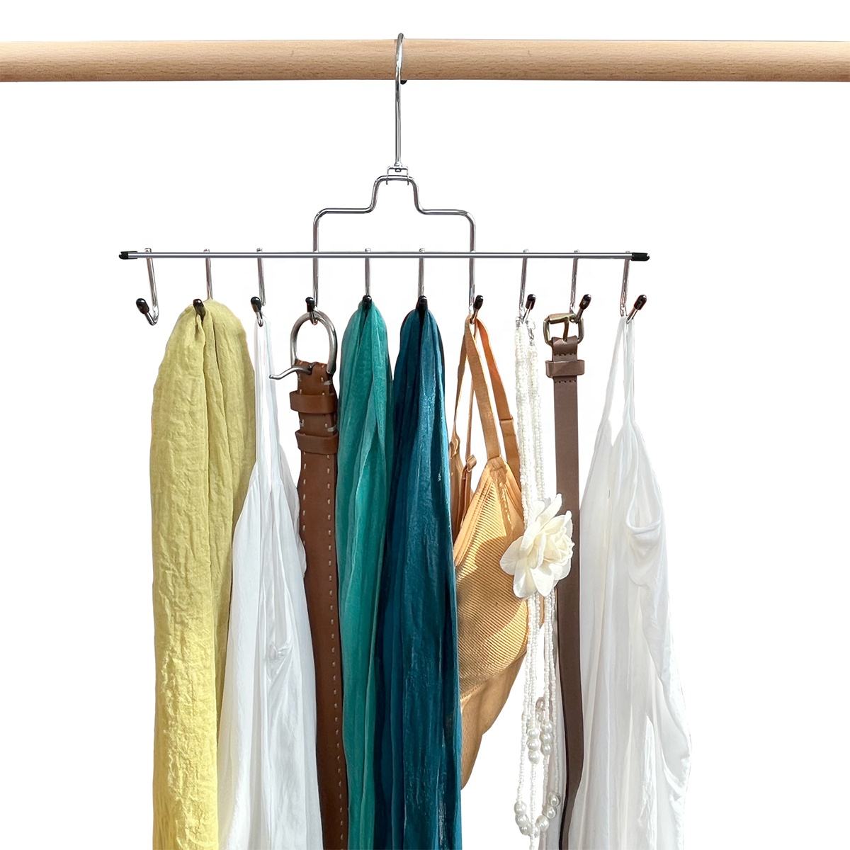Multifunctional 10 Metal Chrome hooks Hanger