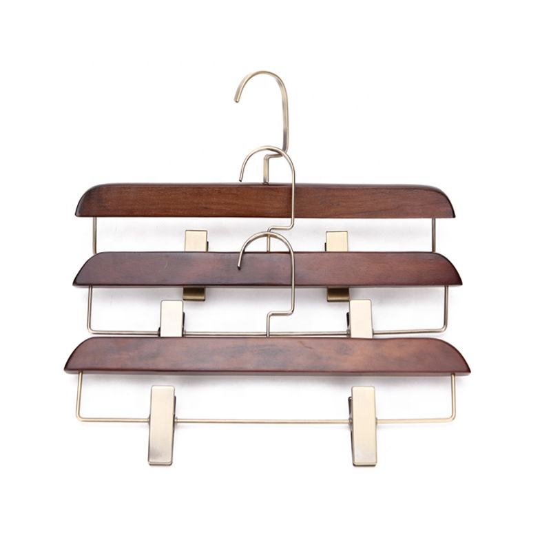 Solid Wooden Trousers Clips Pant Hanger