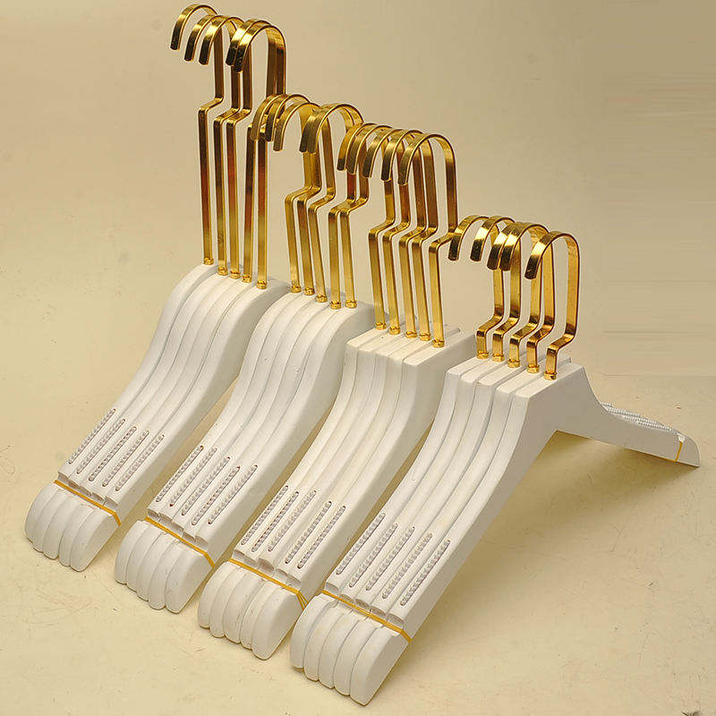 Dadi Gold Hook Hanger White Color Wooden Hanger