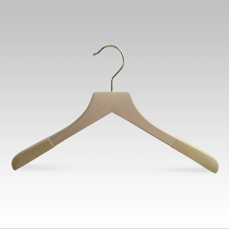 Top Hanger With Velvet Shoulder Golden Hook
