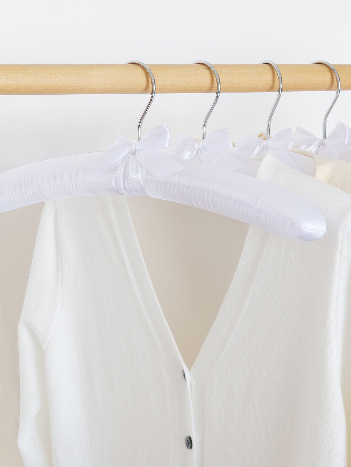 White Silk Satin Padded Hanger