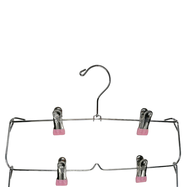 6 tier Pink Color Metal Multi Tiers Hangers With Clips