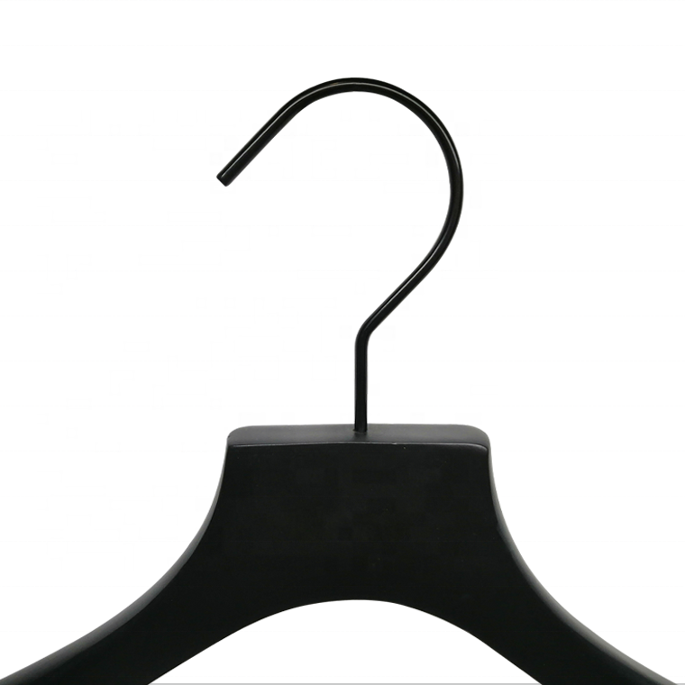 Luxury Black Wooden Jacket Hanger With Wide Shoulder