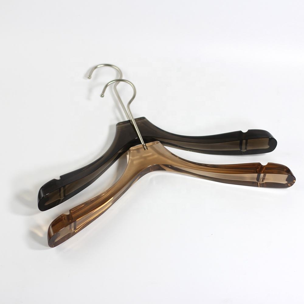 White acrylic cloth hanger with anti slip strip