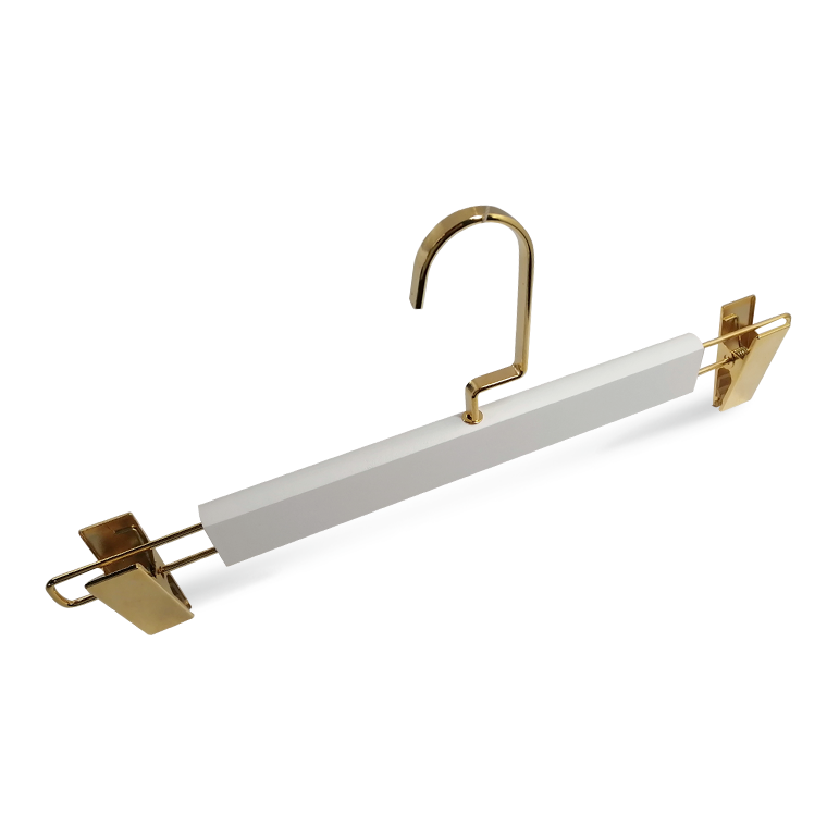 High Quality White Lotus Wood Wooden Pants Hanger