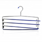 4 Layers Metal Blue Pants Hanger Rubberized Anti slip