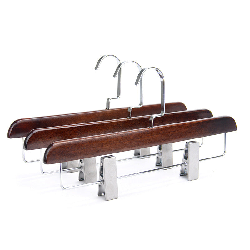 Solid Wooden Trousers Clips Pant Hanger
