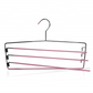 4 Layers Metal Pink Pants Hanger Rubberized Anti slip