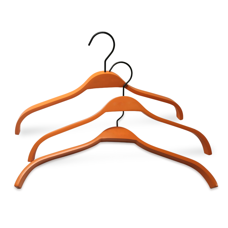 Luxury Orange Color Laminated Wood Clothing Hanger