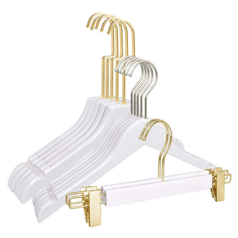 Dadi Gold Hook Hanger White Color Wooden Hanger
