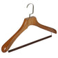 Top Quality Beech Wooden Hanger With Anti-slip Velvet Bar