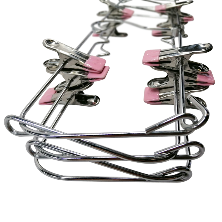 6 tier Pink Color Metal Multi Tiers Hangers With Clips