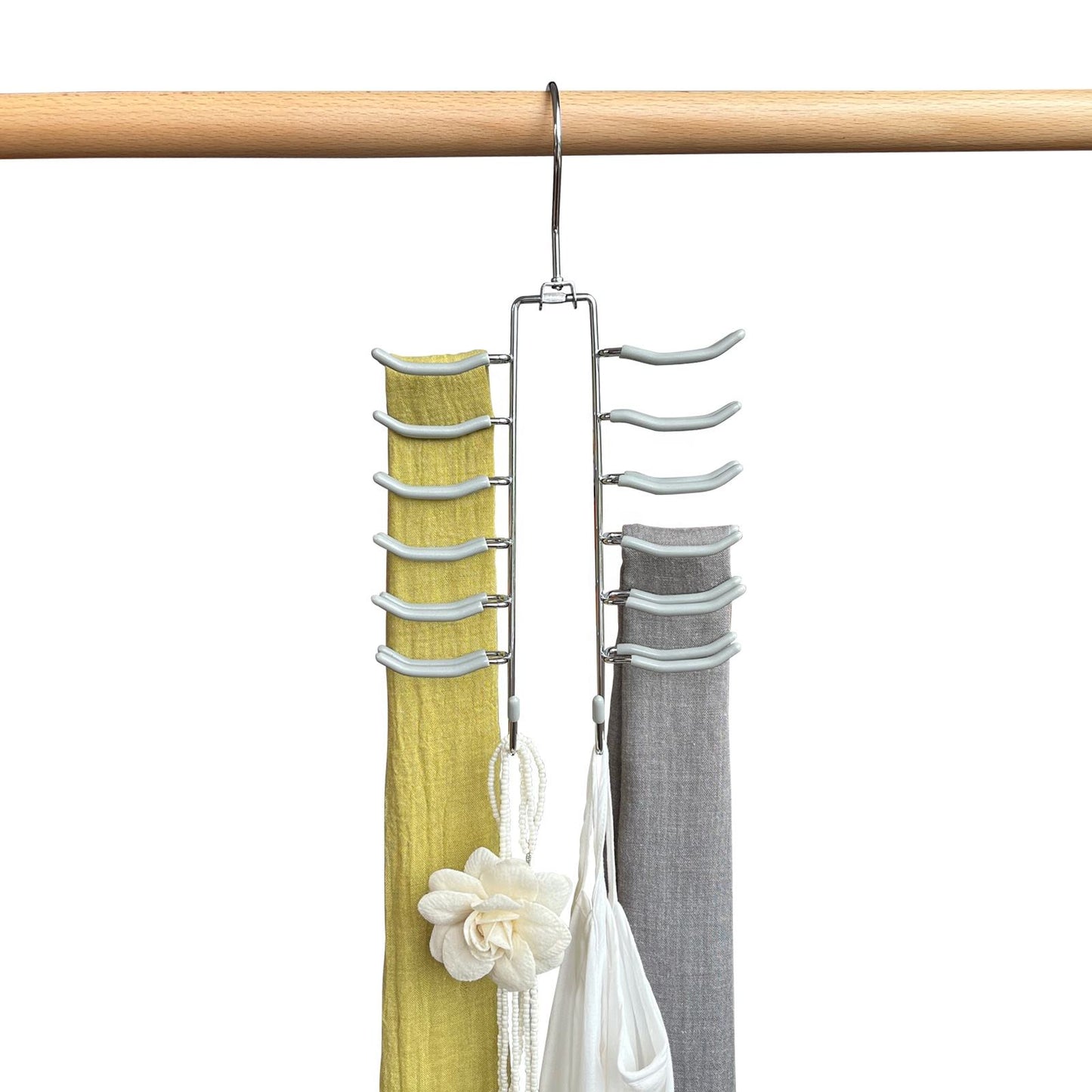 Metal With PVC Coated Anti Slip Tie Hanger