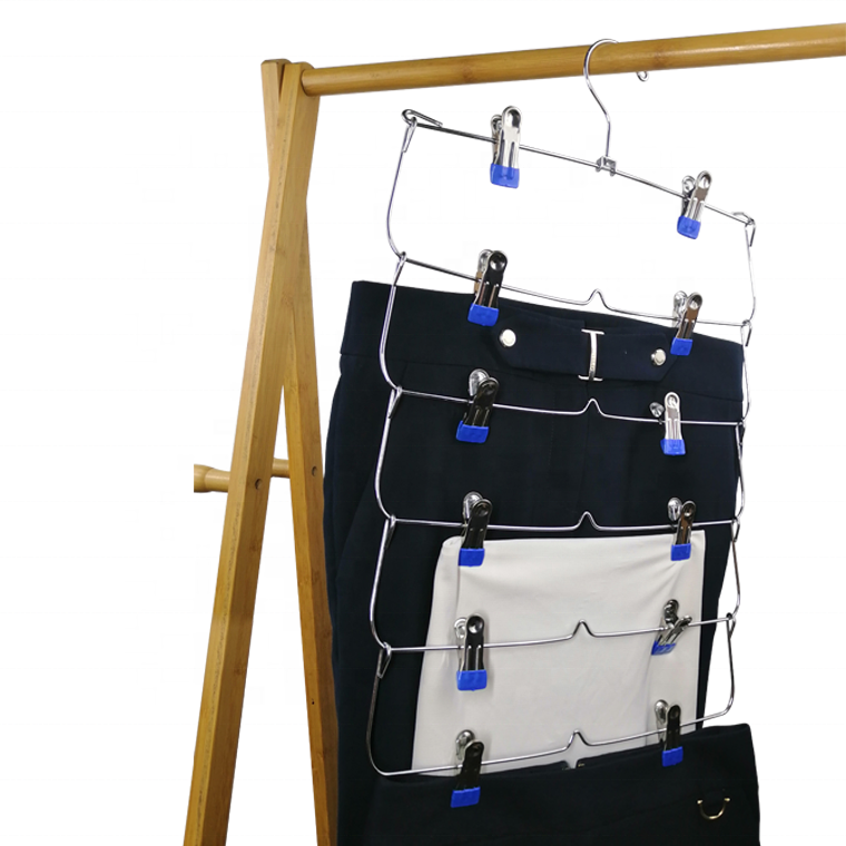 6 tier Blue Color Metal Multi Tiers Hangers With Clips