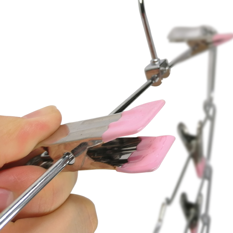 6 tier Pink Color Metal Multi Tiers Hangers With Clips