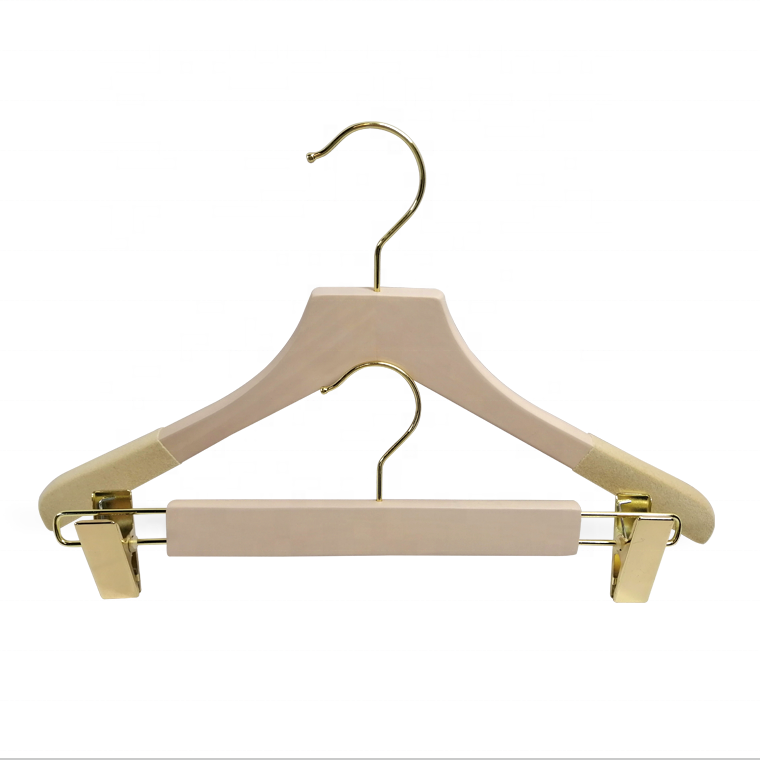 Top Hanger With Velvet Shoulder Golden Hook