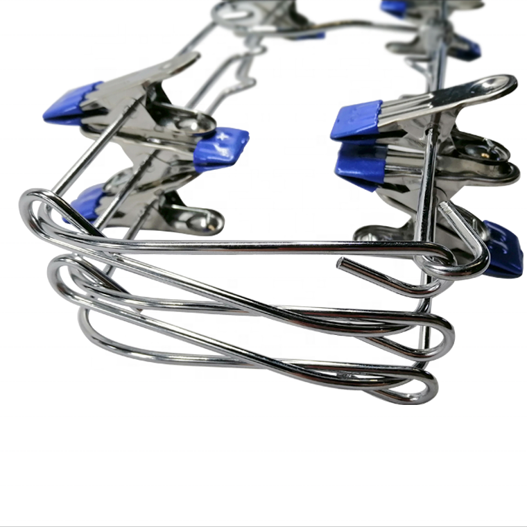 6 tier Blue Color Metal Multi Tiers Hangers With Clips