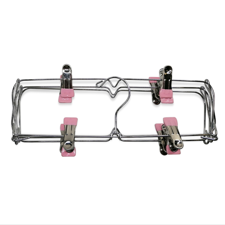 6 tier Pink Color Metal Multi Tiers Hangers With Clips