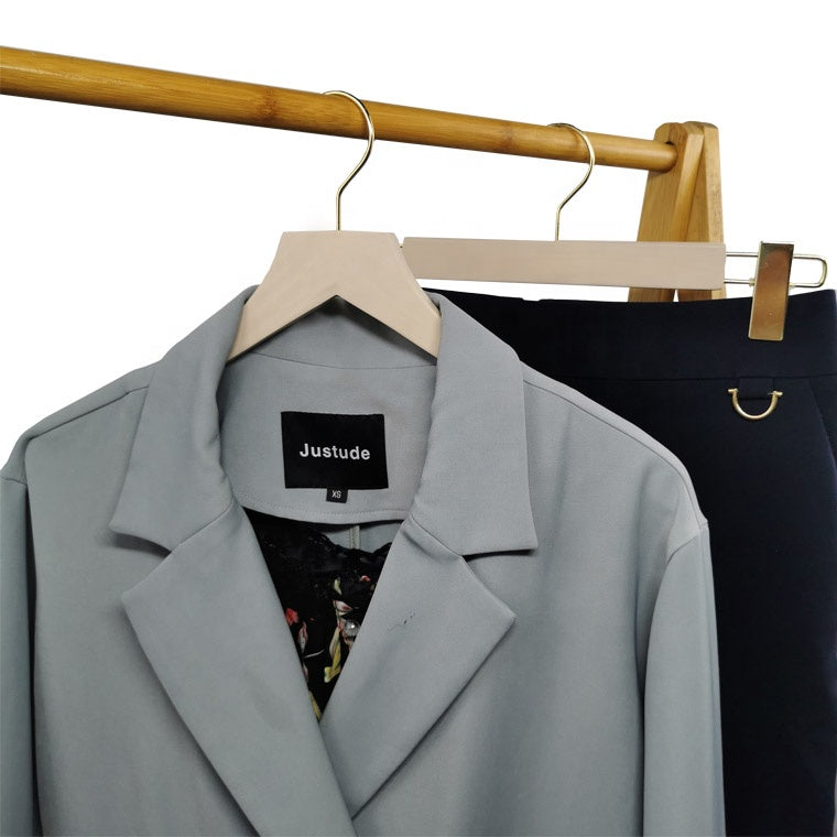 Top Hanger With Velvet Shoulder Golden Hook