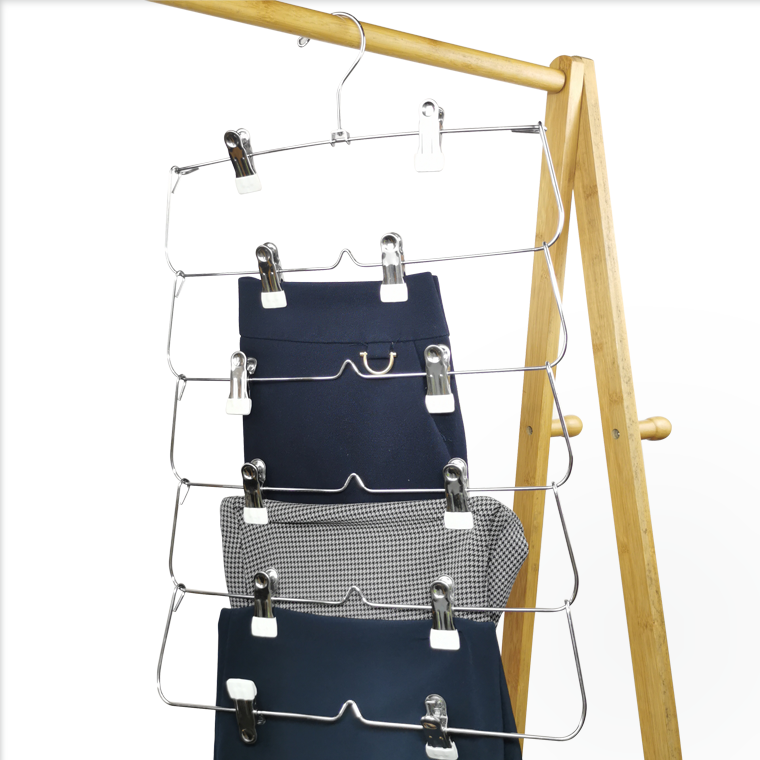 6 tier Pink Color Metal Multi Tiers Hangers With Clips