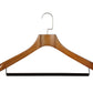 Top Quality Beech Wooden Hanger With Anti-slip Velvet Bar