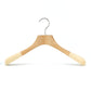Solid Wood Hanger With Wide Flocked Anti-slip Shoulder