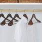 Walnut Brown Wide Shoulder Wooden Hanger With Swivel Hook