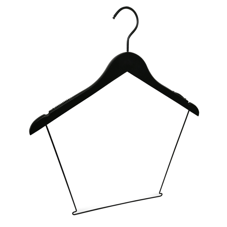 Black Color Wood Swimming Clothing Hanger